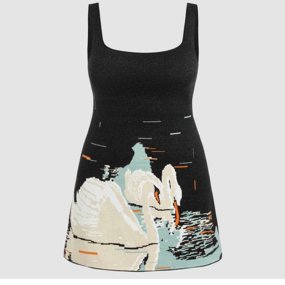 Knit Swan mini dress